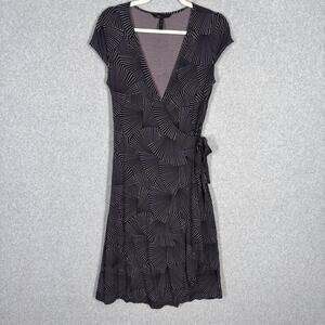 BCBGMAXAZRIA Wrap Dress Medium Purple Tie Soft Stretch Career Capsule Seashell